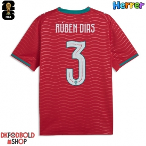 Portugal Ruben Dias #3 Hjemmebanetrøje VM 2026 Kort ærmer Portugal Ruben Dias #3 Hjemmebanetrøje VM 2026 Kort ærmer